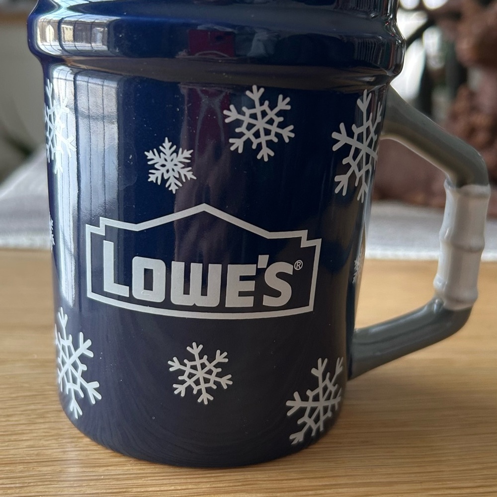 Lowe's Blue Bucket Snowflake Mug